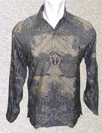  'Baju Batik Mirror Model Warna Modern Motif Sekar Jagad Dominan Ungu' 