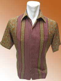  'Batik Lengan Pendek Motif Salur Siksak Simple Motif' 